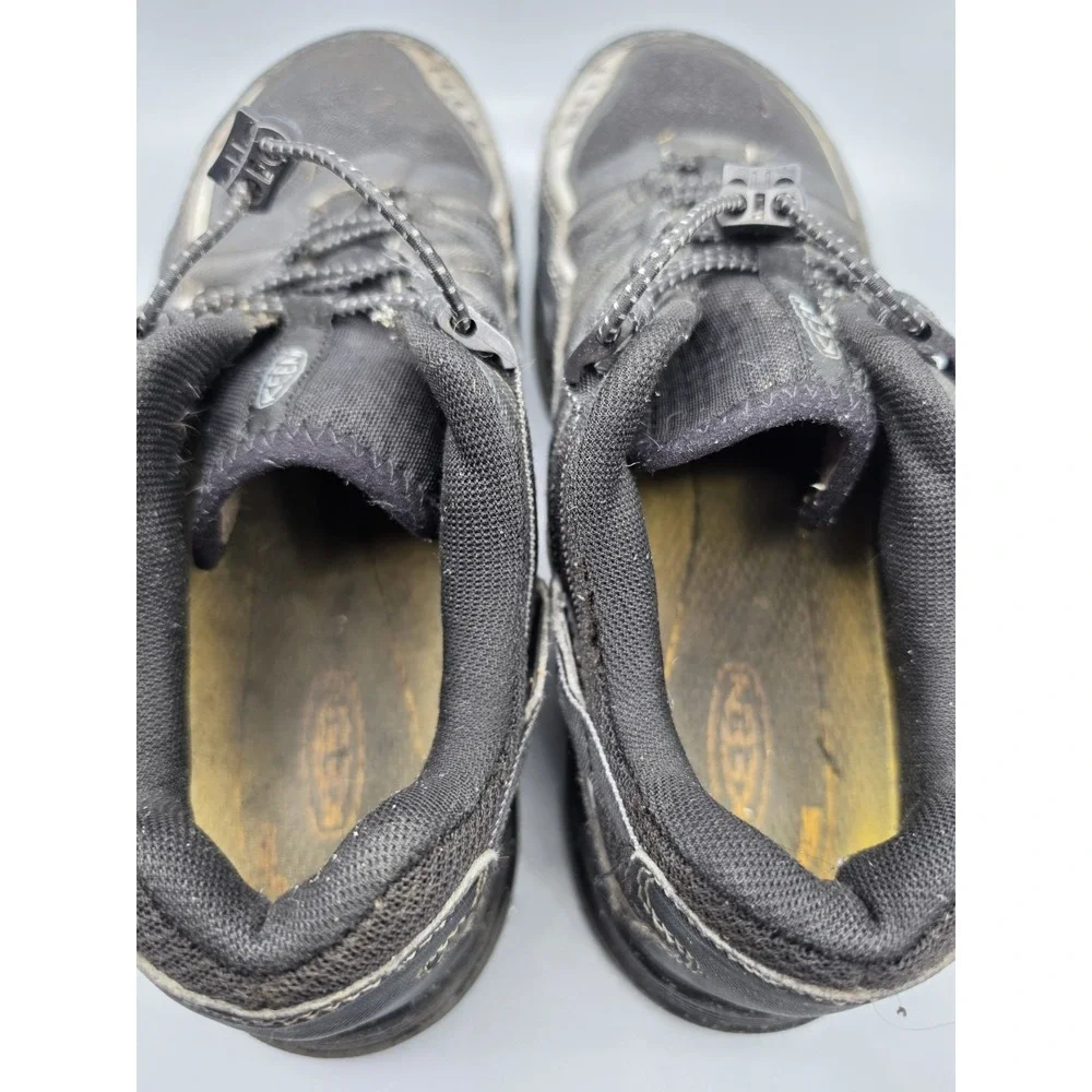 KEEN ASTM F2413-11 Men's 10D Black Safety Work Shoes Slip Resistant Quick Lace